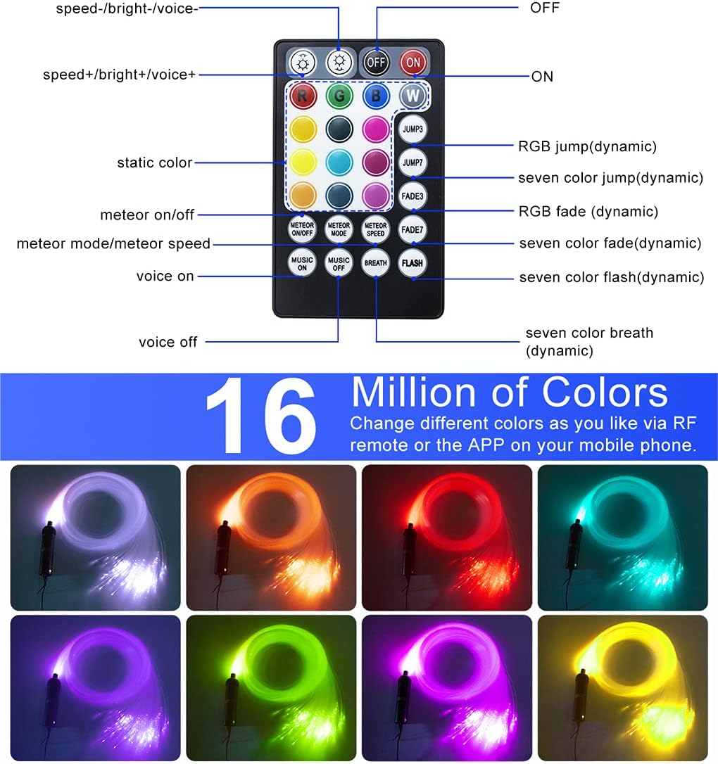 Bluetooth 6W RGBW LED Fiber Optic Star Ceiling Light Kit A126