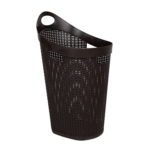 60L Rolling Laundry Hamper with Wheels, Plastic, Brown J533
