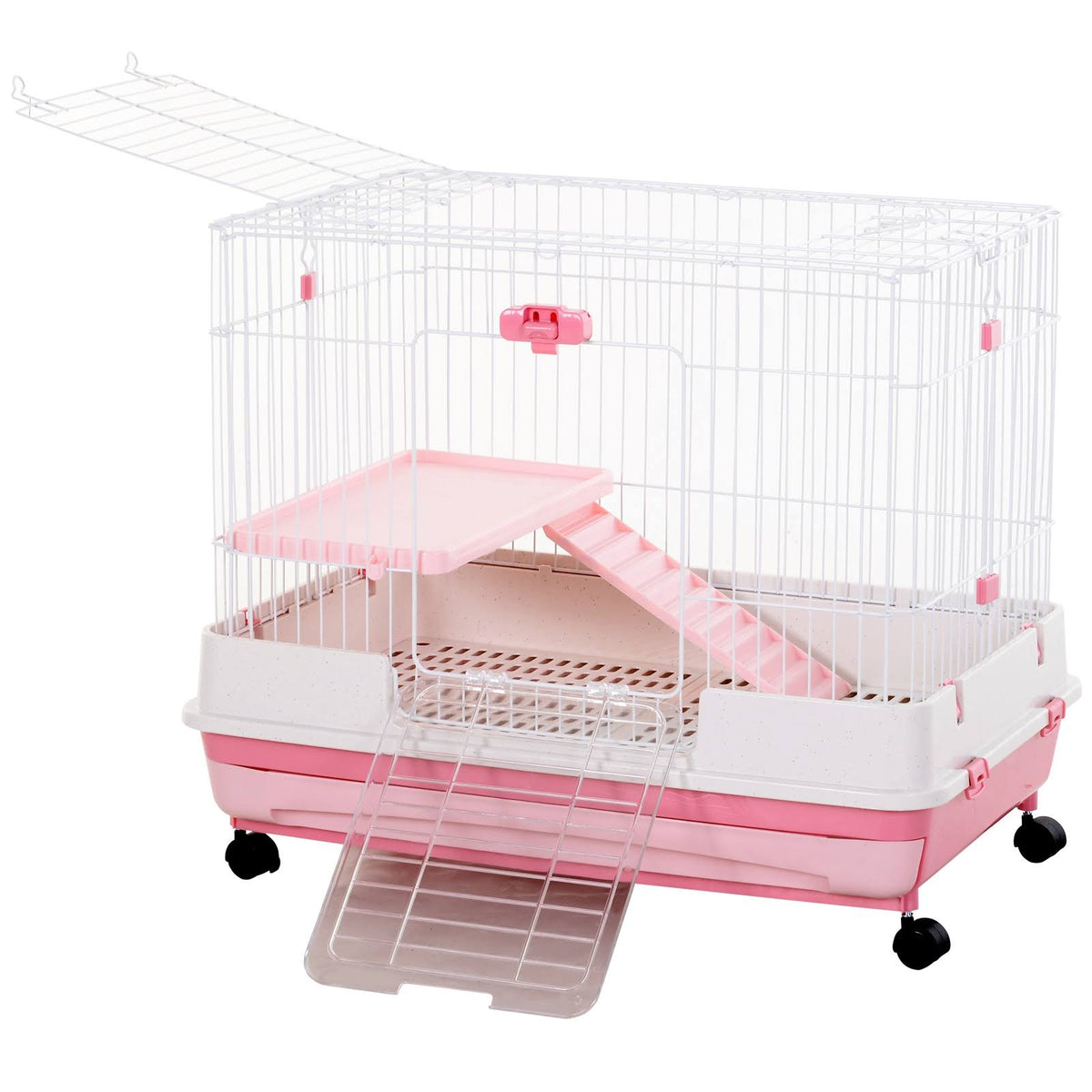 Indoor Rabbit Cage Small Animal House with Wheels G31297