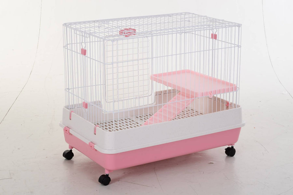 Indoor Rabbit Cage Small Animal House with Wheels G31297