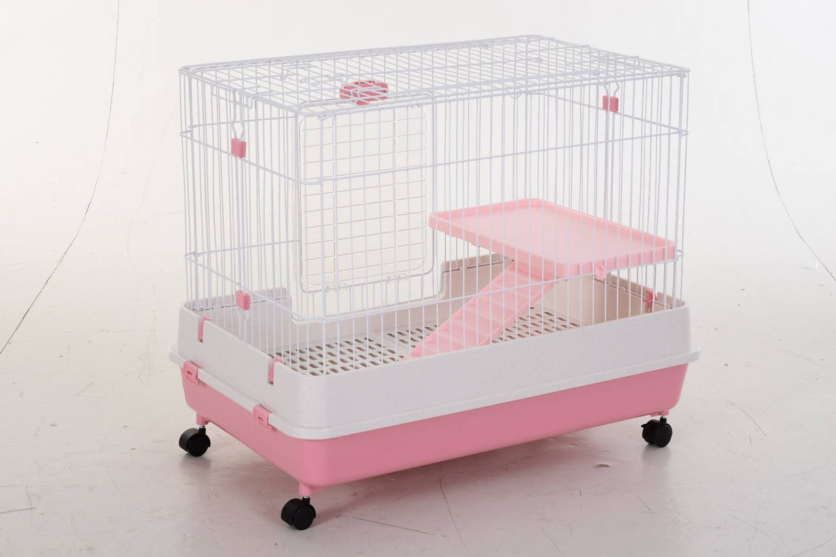 Indoor Rabbit Cage Small Animal House with Wheels G31297