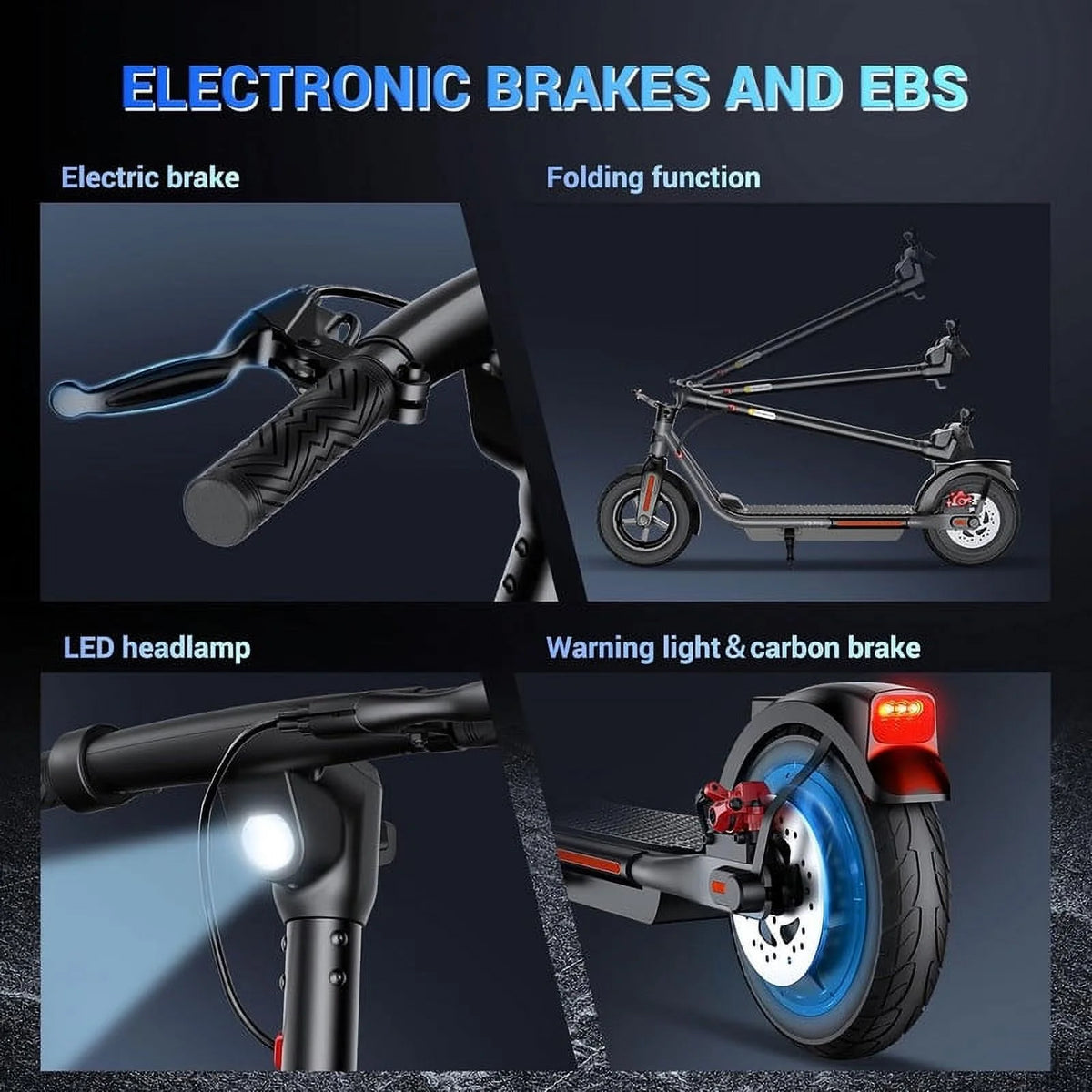 Electric Scooter with 10 Tires, 20 Miles Range, 500W Motor, 19 MPH M50421