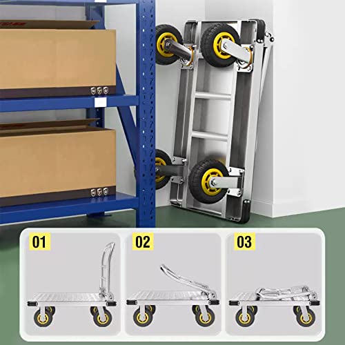 Portable Folding Flatbed Cart with 5'' Wheels V6165