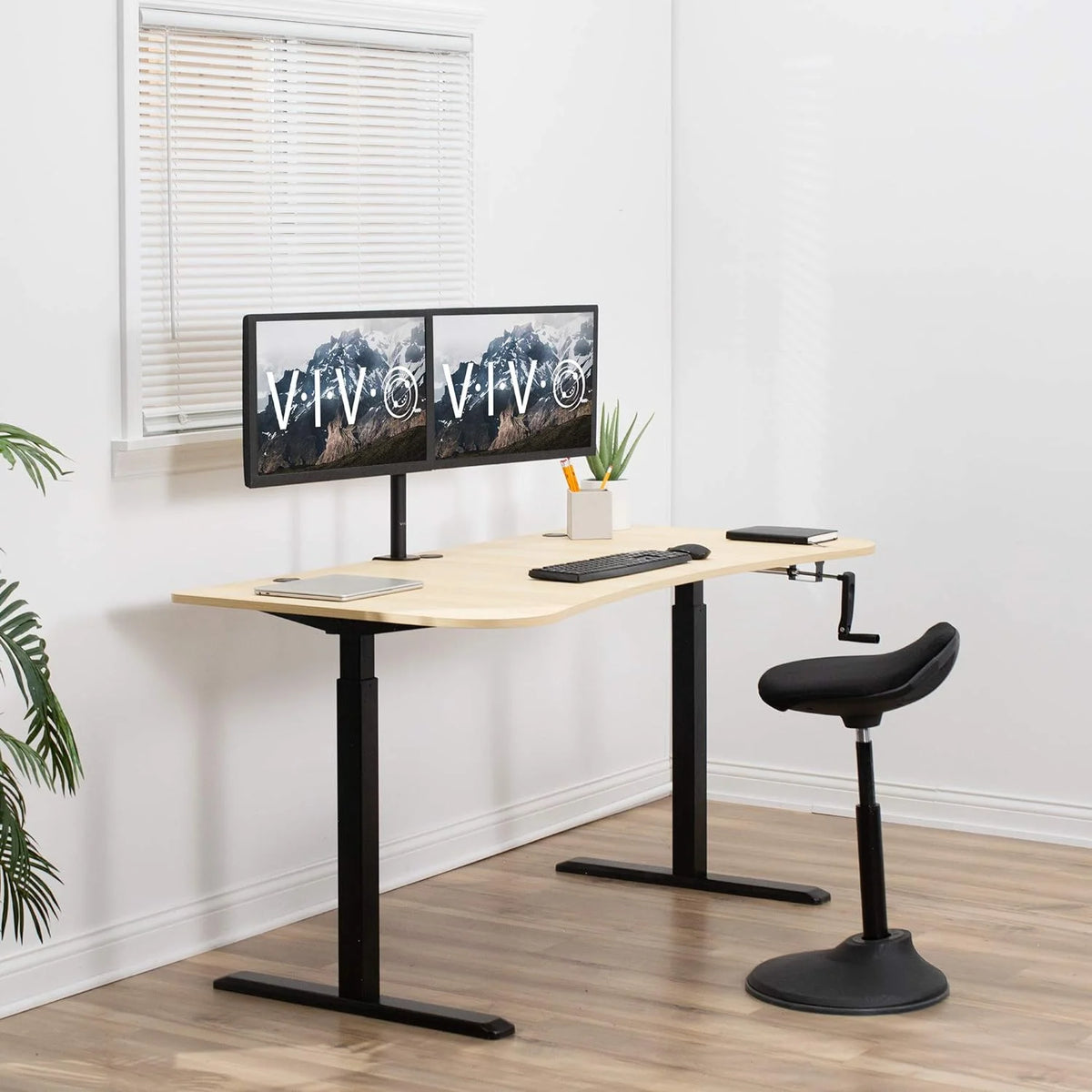 Height Adjustable 63 X 32 Inch Stand Up Desk N33141