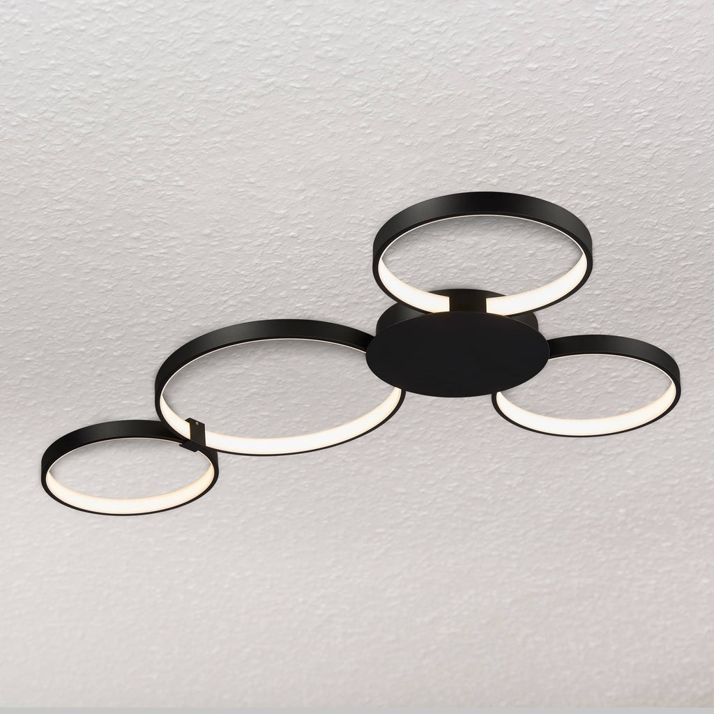 Black LED Semi-Flush Ceiling Light X6551