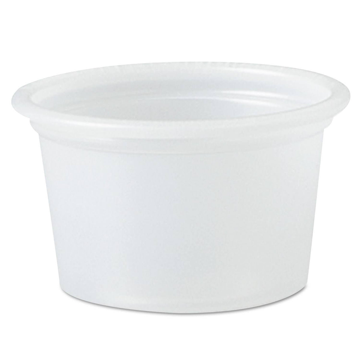 Plastic Souffle Portion Cups, 1/2 oz., Translucent, 2500/Carton P75754