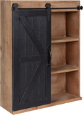 Wood Wall Storage Cabinet with Sliding Barn Door G702