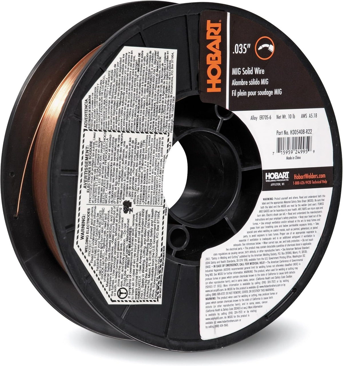 10-Pound ER70S-6 Carbon-Steel Solid Welding Wire T5063