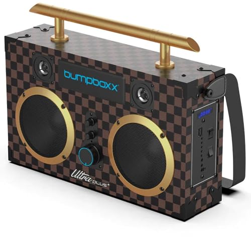 Retro Bluetooth Boombox with Rechargeable Lithium Battery, Carrying Strap & Mic Y88339