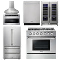 36 Gas Range, Range Hood, Microwave, Refrigerator, Dishwasher, Wine Cooler C726