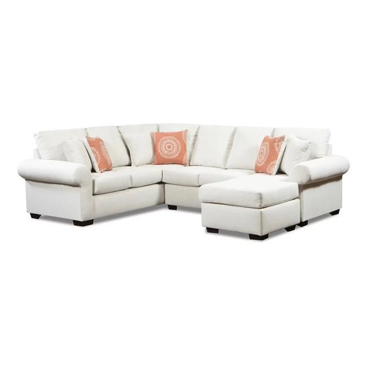 Beige Right Facing Chaise Sectional D56032