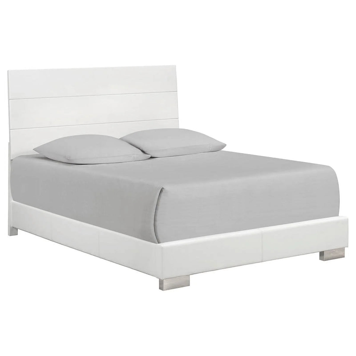 4-Piece Wood Eastern King Bedroom Set in Glossy White I457