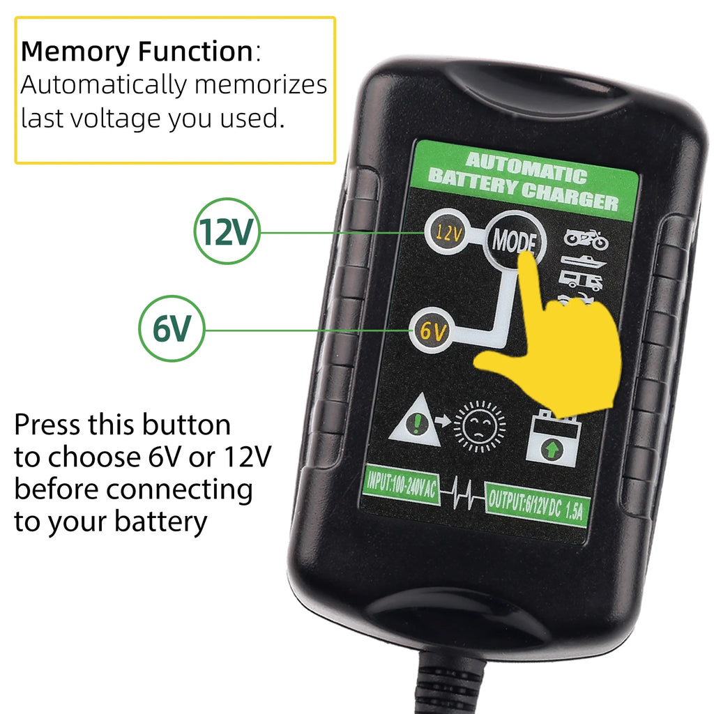 6V 12V 1.5A Automatic Battery Trickle Charger A764