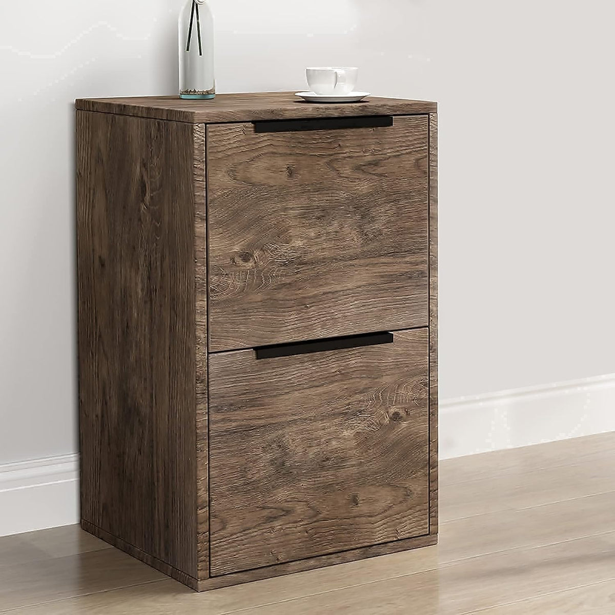 Grey Wood 2 Drawer File Cabinet C379519