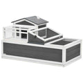 3-Room Wooden Tortoise Habitat House with Balcony J693174