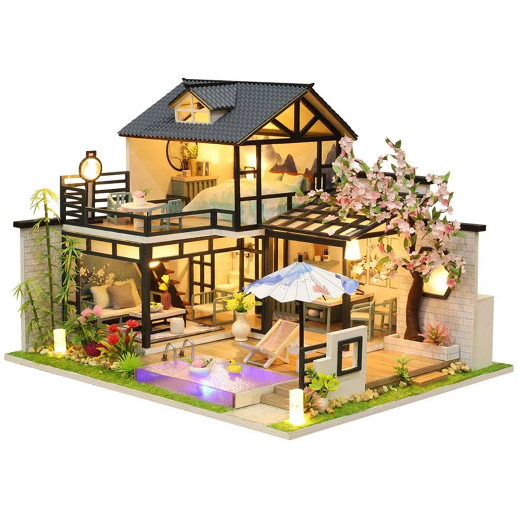 DIY Wooden Dollhouse with Furniture O275