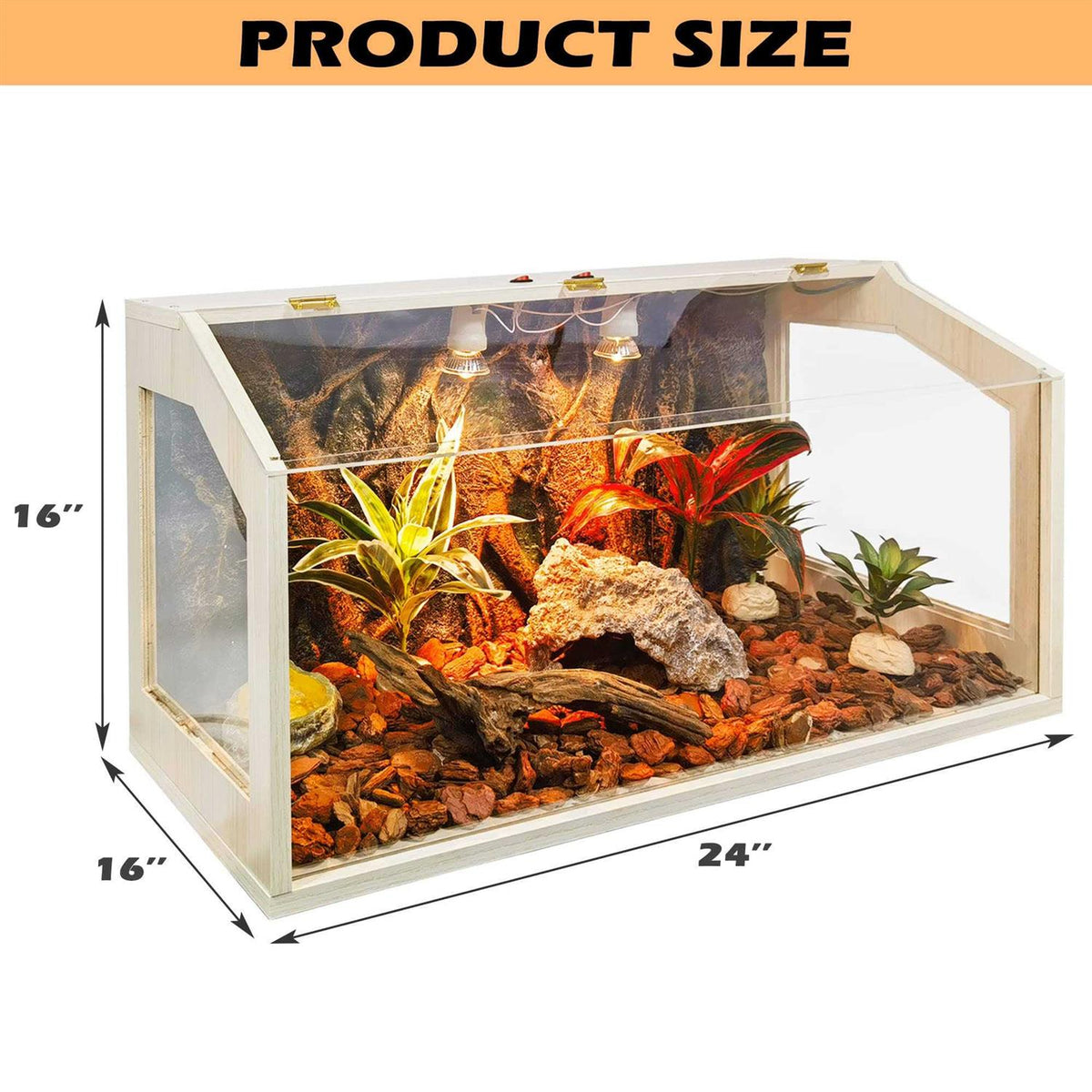 68 Gallon Reptile Terrarium Tank with Roof Door E8661