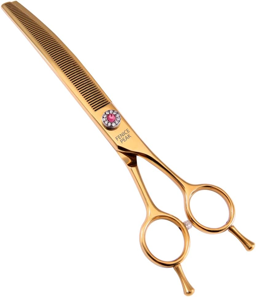 Professional Dog Grooming Scissors 7.0'' 440C Steel Thinning Scissors Black J238
