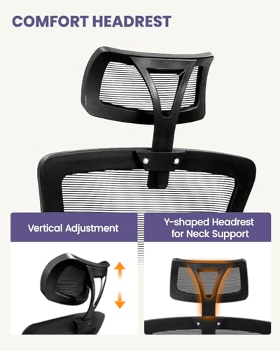 Black Ergonomic Mesh Office Chair with Lumbar Support U876127