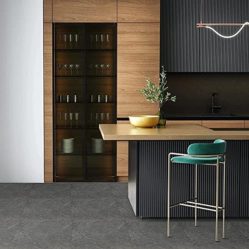 Waterproof Peel and Stick Vinyl Floor Tile, 36 Pack 54 Sq.Ft Wood Plank, 36" x 6" Dustgray V974