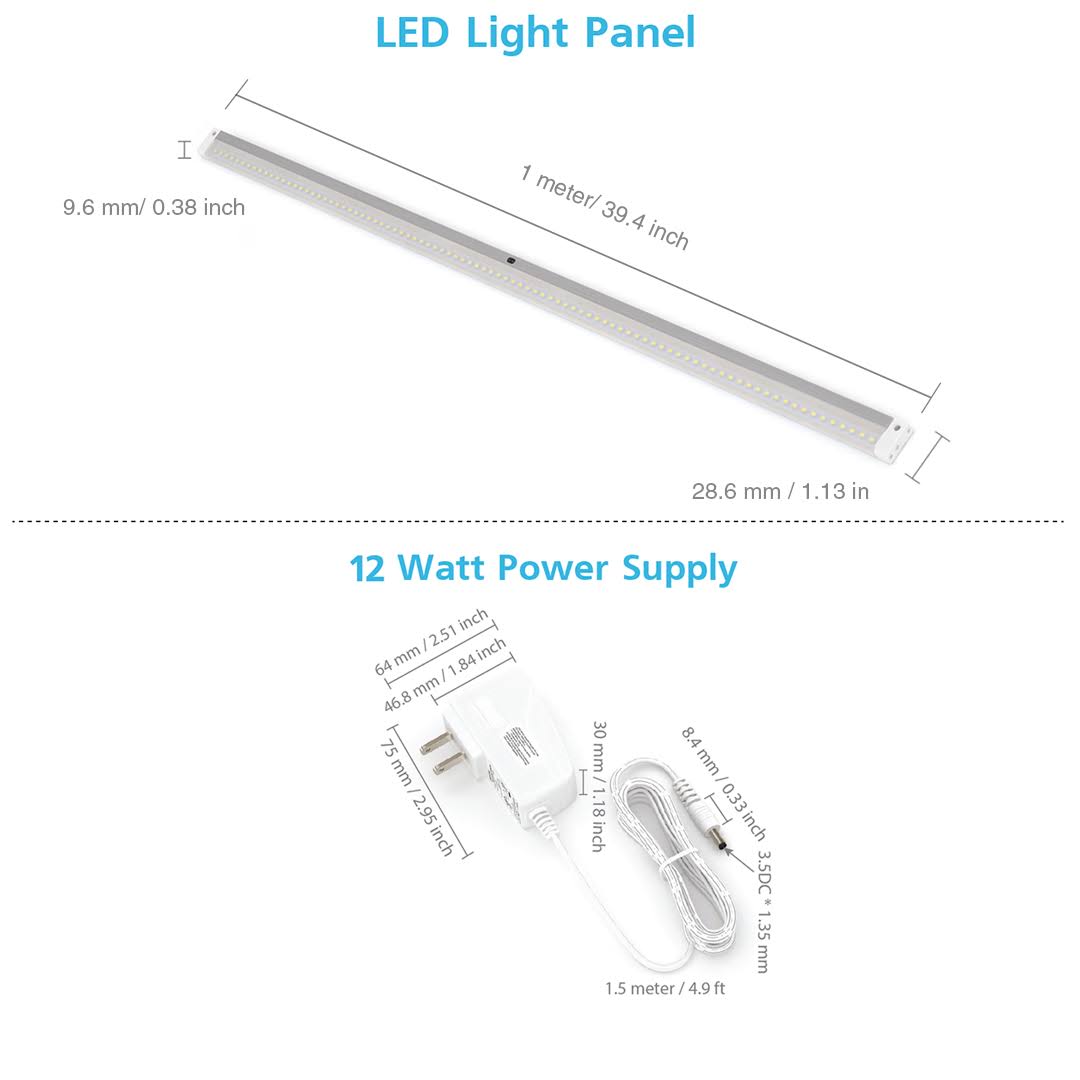 White Finish LED Dimmable Under Cabinet Lighting 40 inch Panel Z120319