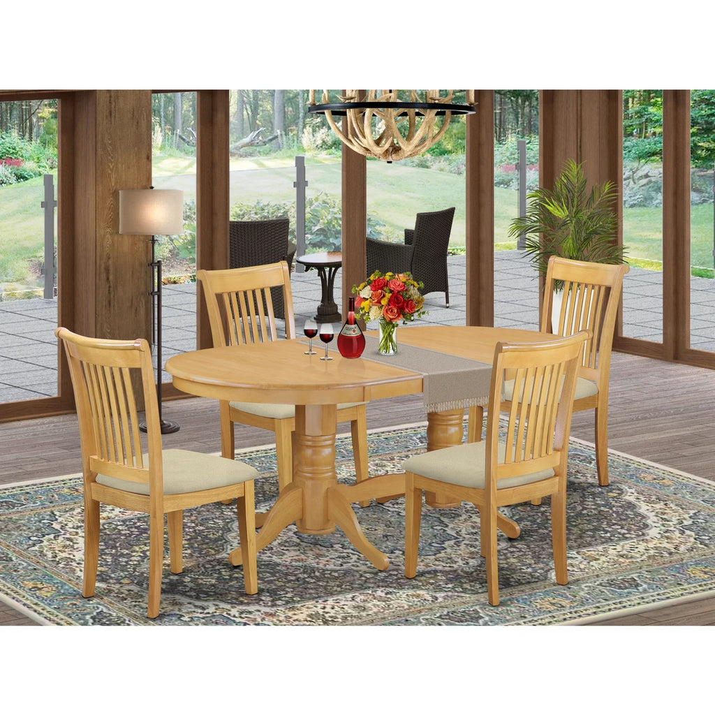 5 Piece Wood Dining Set with Cushion Seat F7195