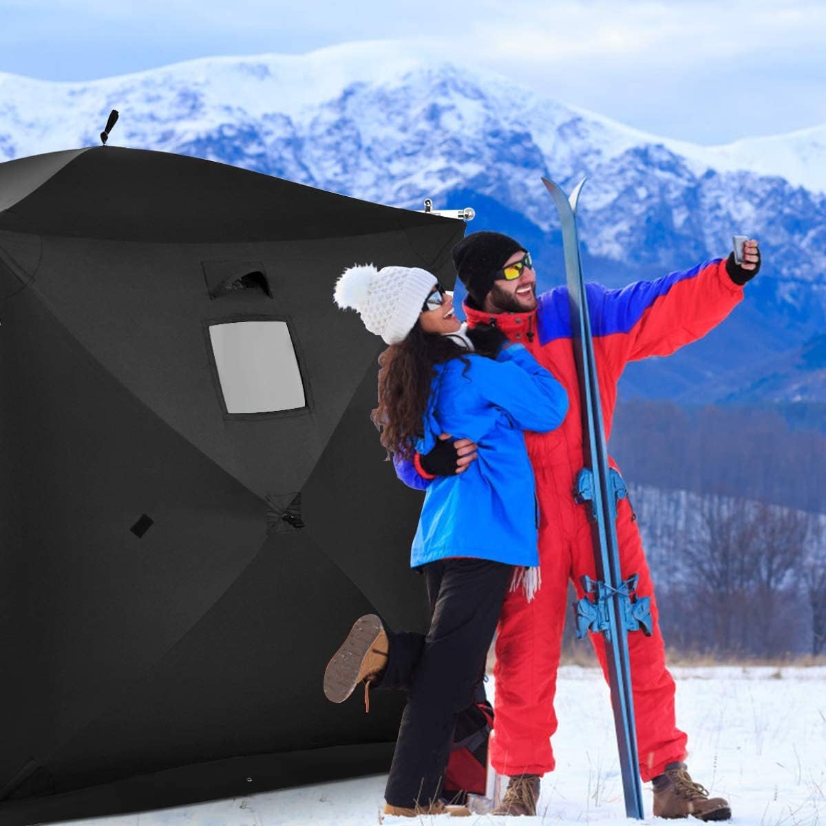 2-3 Person Pop-up Ice Fishing Shelter with Carrier Bag Y9615