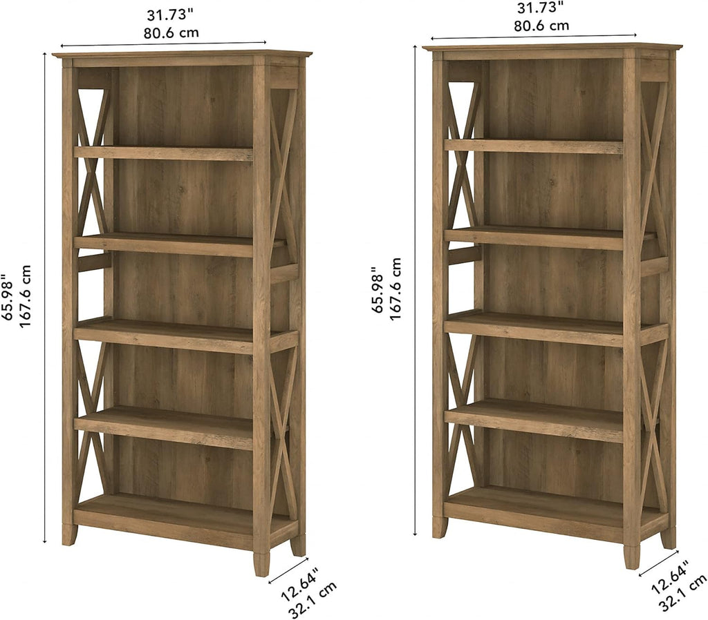 5 Shelf Bookcase Set, Reclaimed Pine L44504