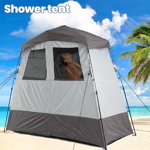 Camping Shower Tent Privacy Shelter with Floor Drain C7542