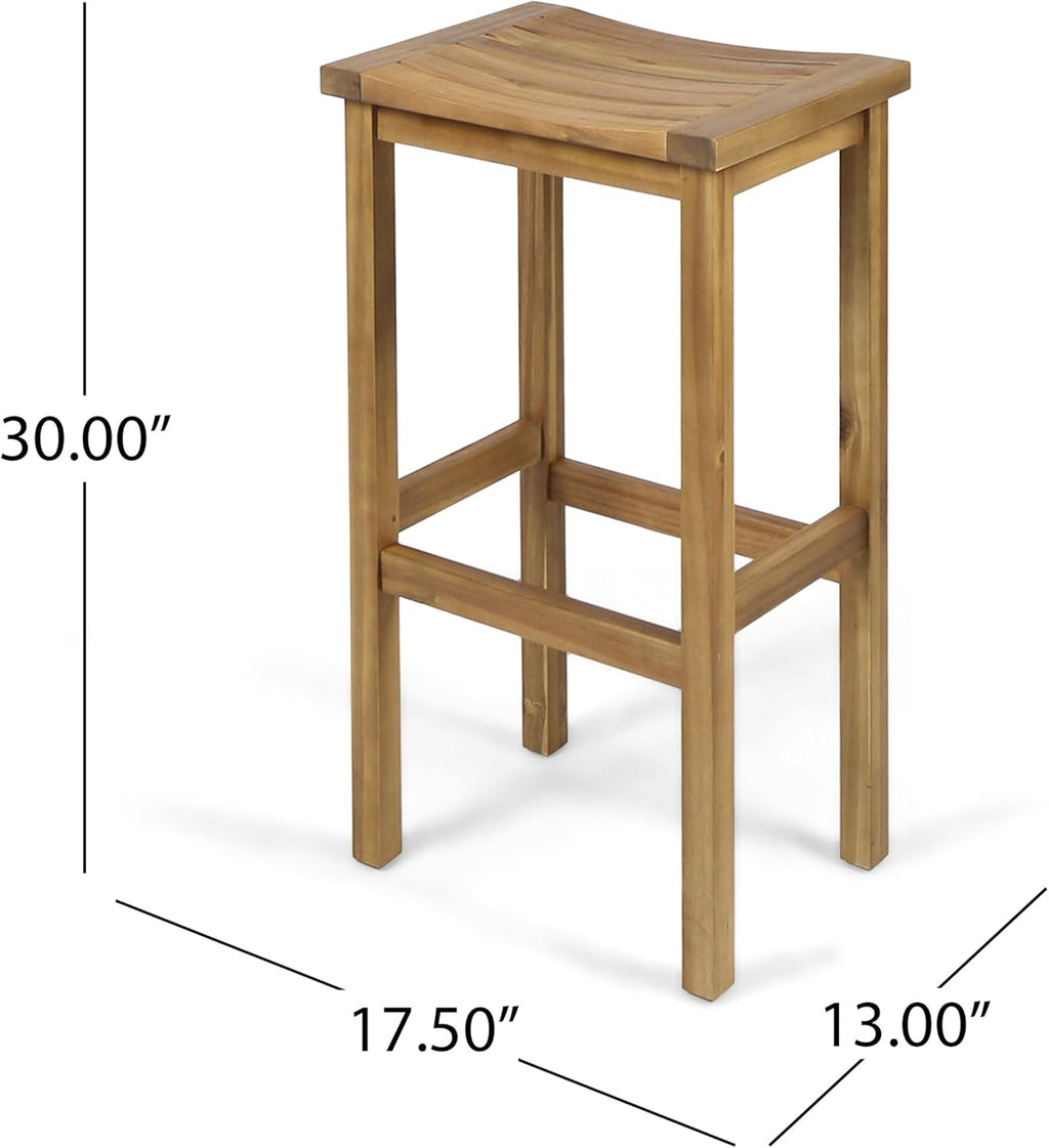 2-Pcs Set Acacia Wood Barstools U1184