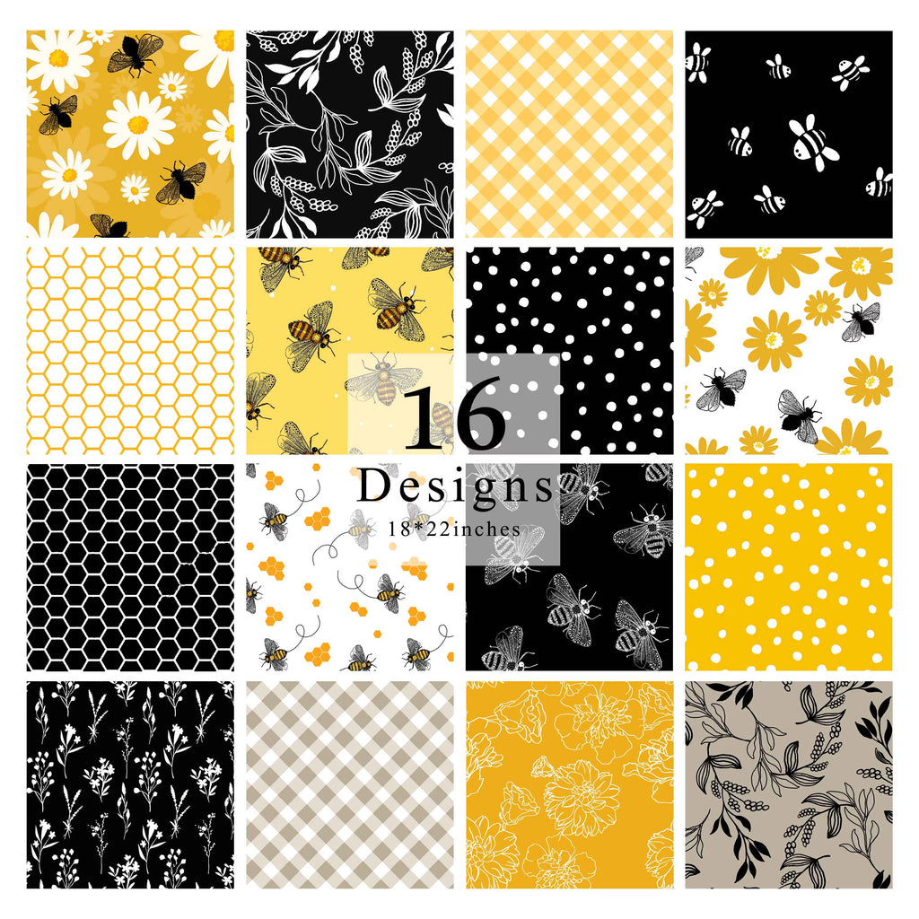 16 Pc 100% Cotton Pre-Cut Quilting Fabric A4864