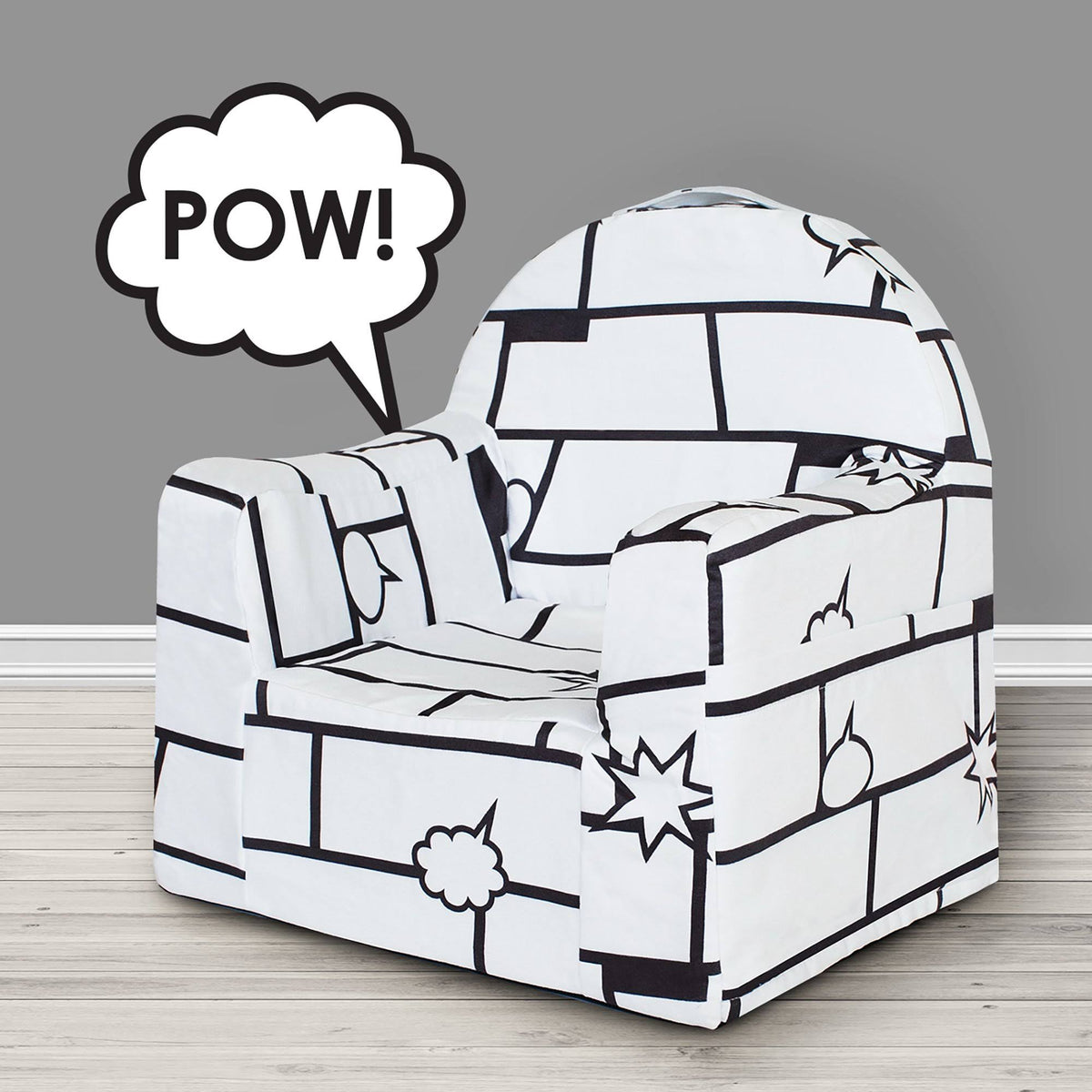 White/Black Comic Book Reader Chair G161