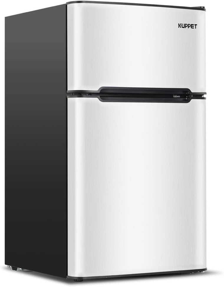 Compact 3.2 Cu.Ft Double Door Stainless Steel Refrigerator G7657