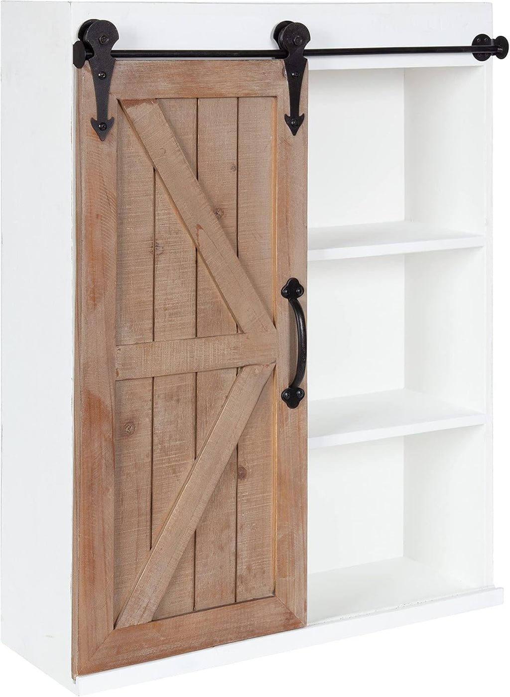 Wood Wall Storage Cabinet with Sliding Barn Door G702
