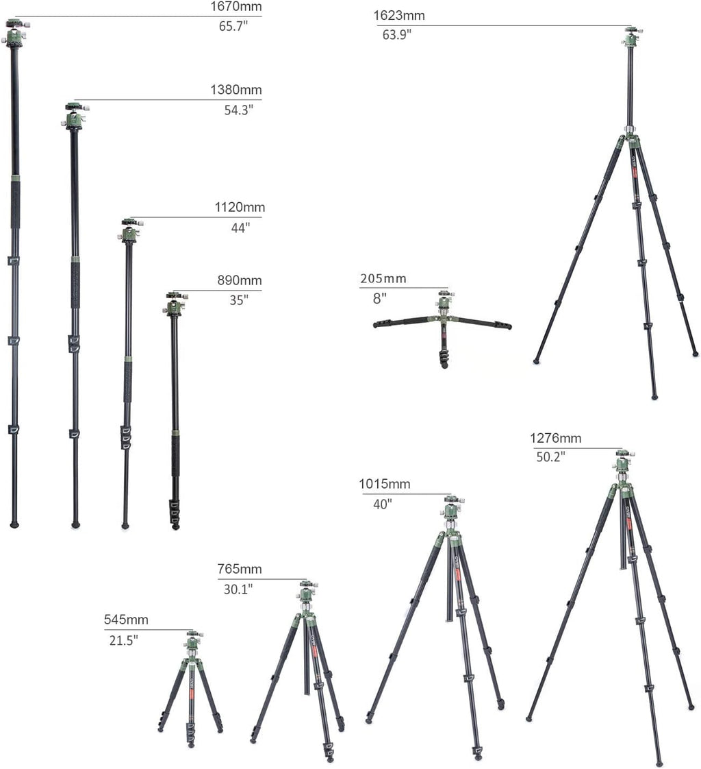 64 inches Aluminium 4-Section Camera Tripod Convertible to Monopod B159027