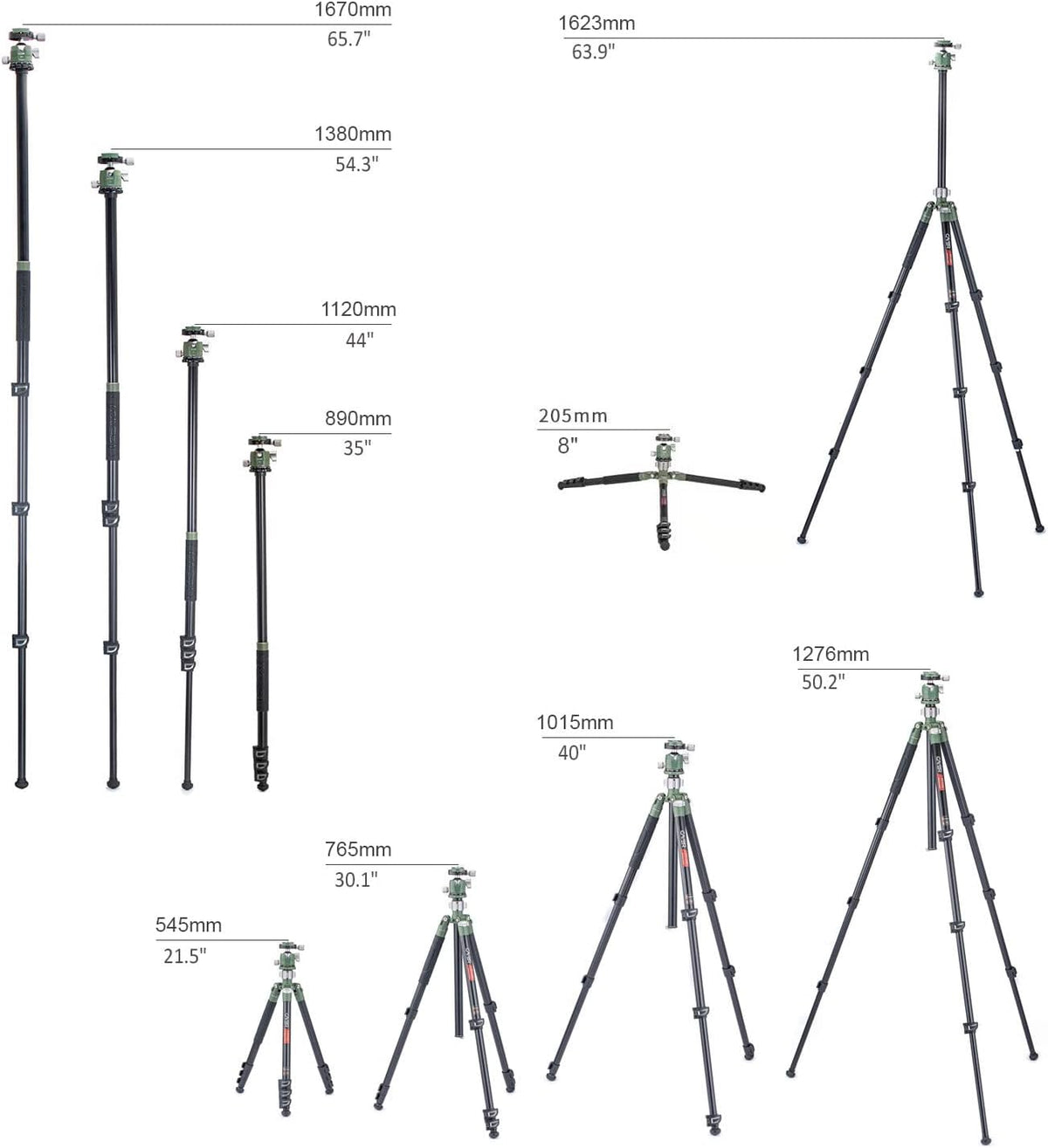 64 inches Aluminium 4-Section Camera Tripod Convertible to Monopod B159027