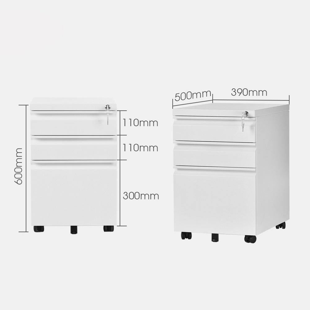 White 3-Drawer File Cabinet Storage Cabinet K177352