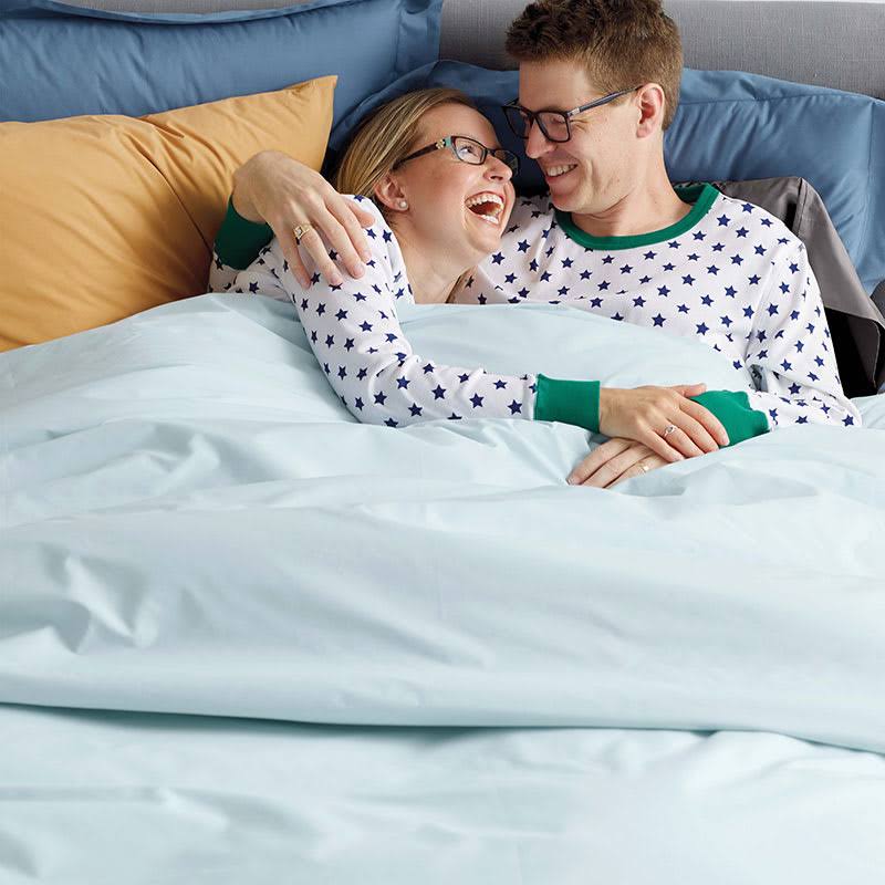 Ivory Cotton Percale Twin Duvet Cover G548
