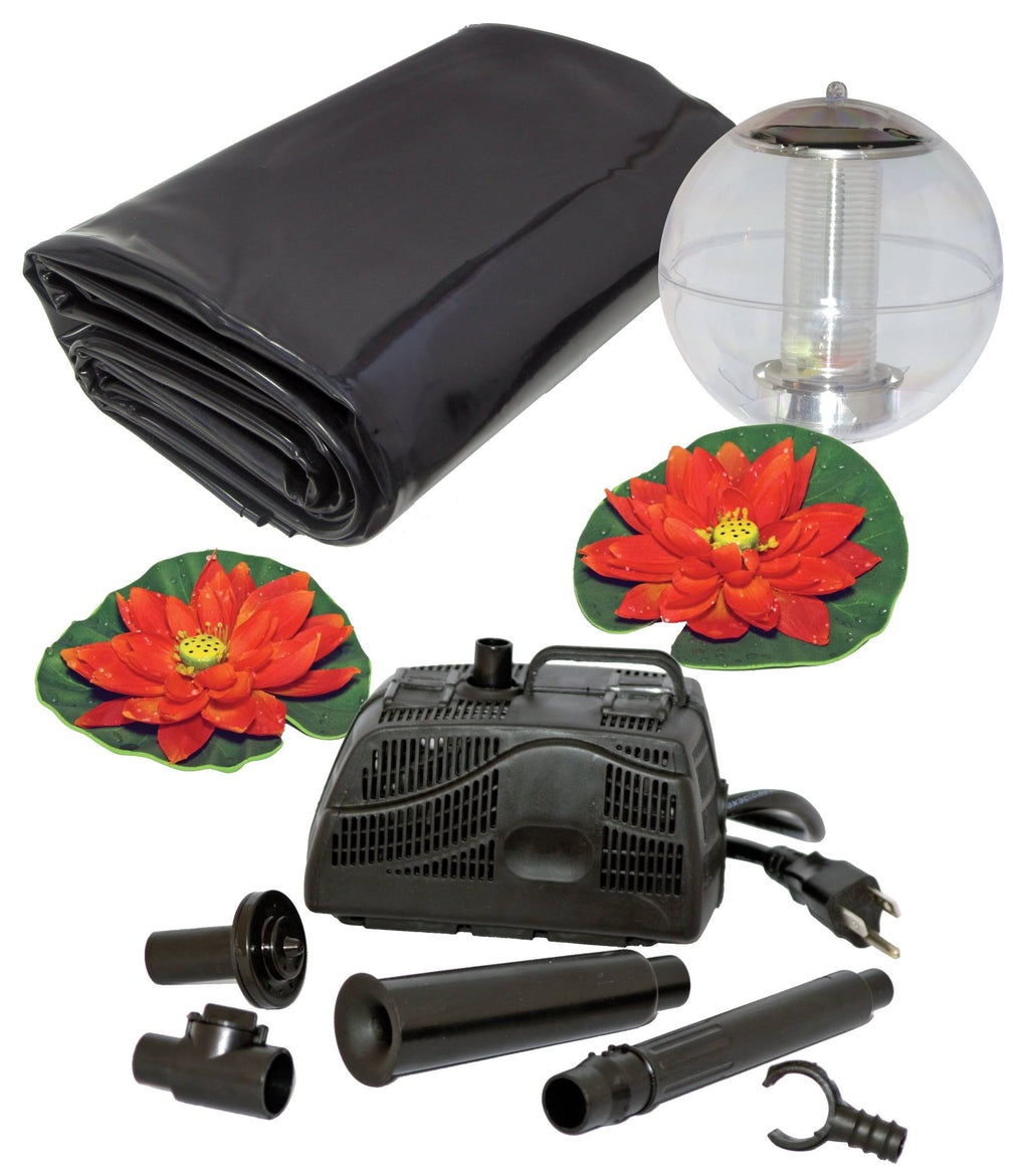 400 Gal Pond Kit with Solar Light O7103