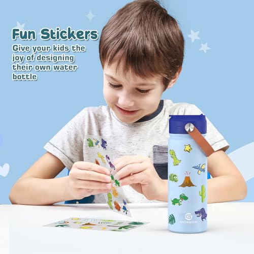 18oz Insulated Stainless Steel Kids Water Bottle with Stickers N138