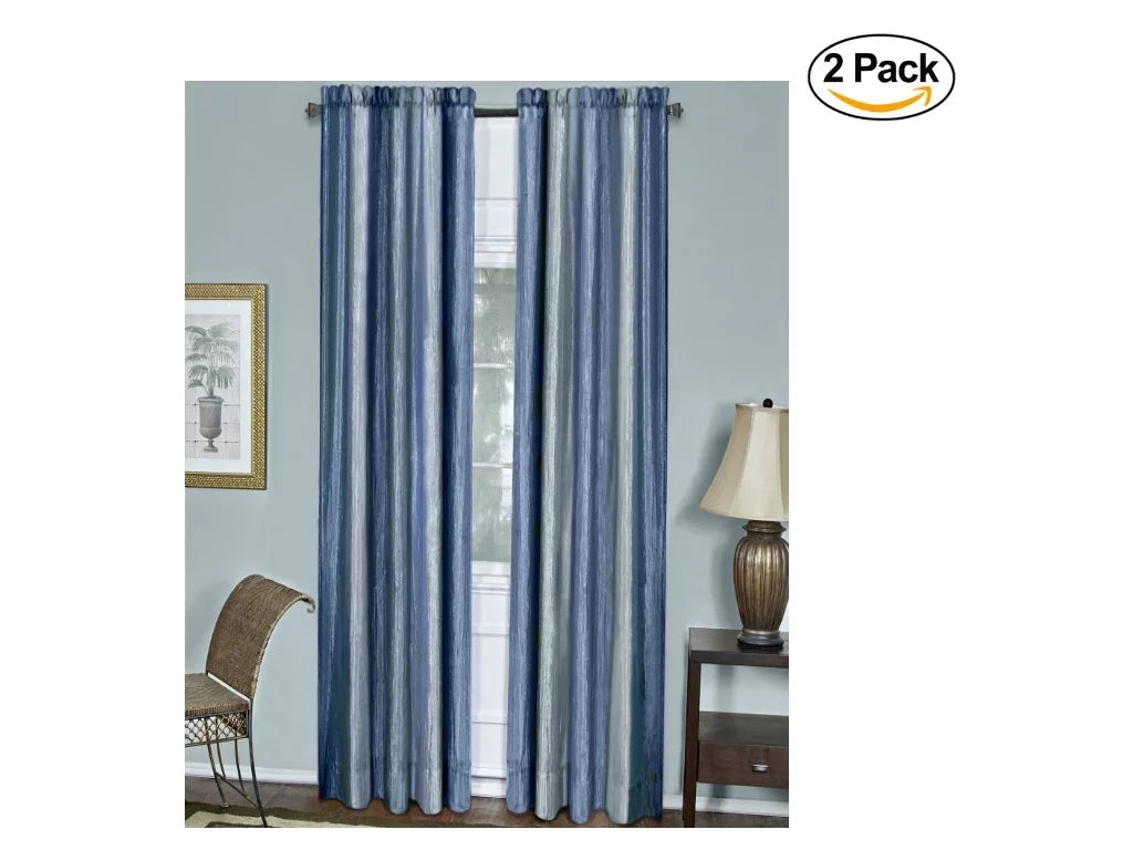 Blue Ombre Window Curtain Panel Set of 2 W157948