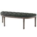 Grey Fabric Wood Accent Chair Bench H81835