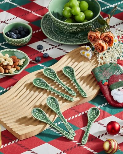 Green Ceramic Spoons Set of 6 R636