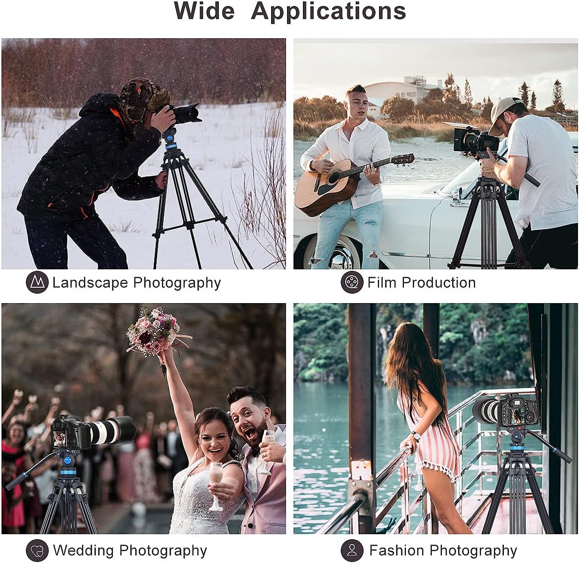 Heavy Duty Video Tripod with Fluid Head H46714