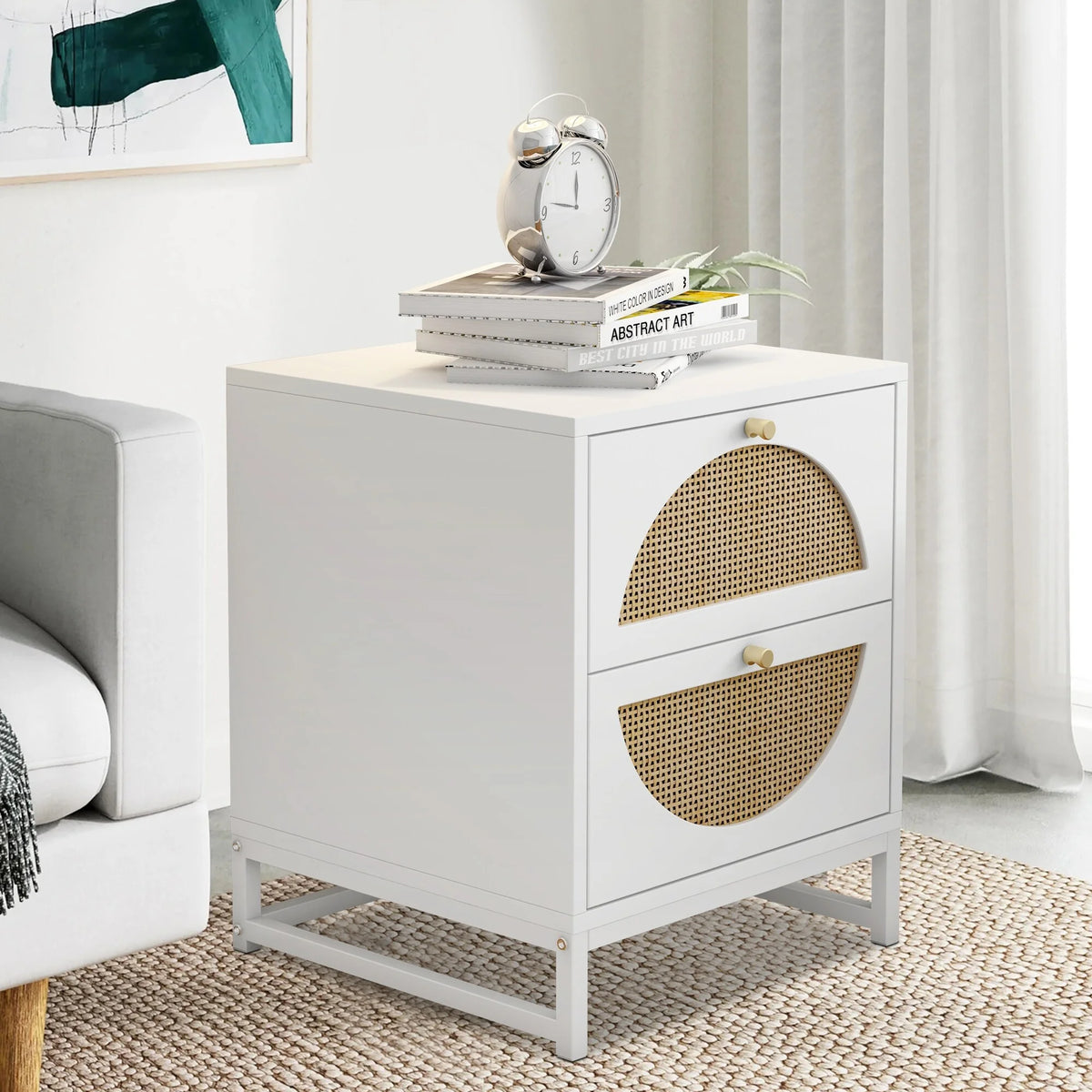 Nightstand Side Table with Two Drawer T162566