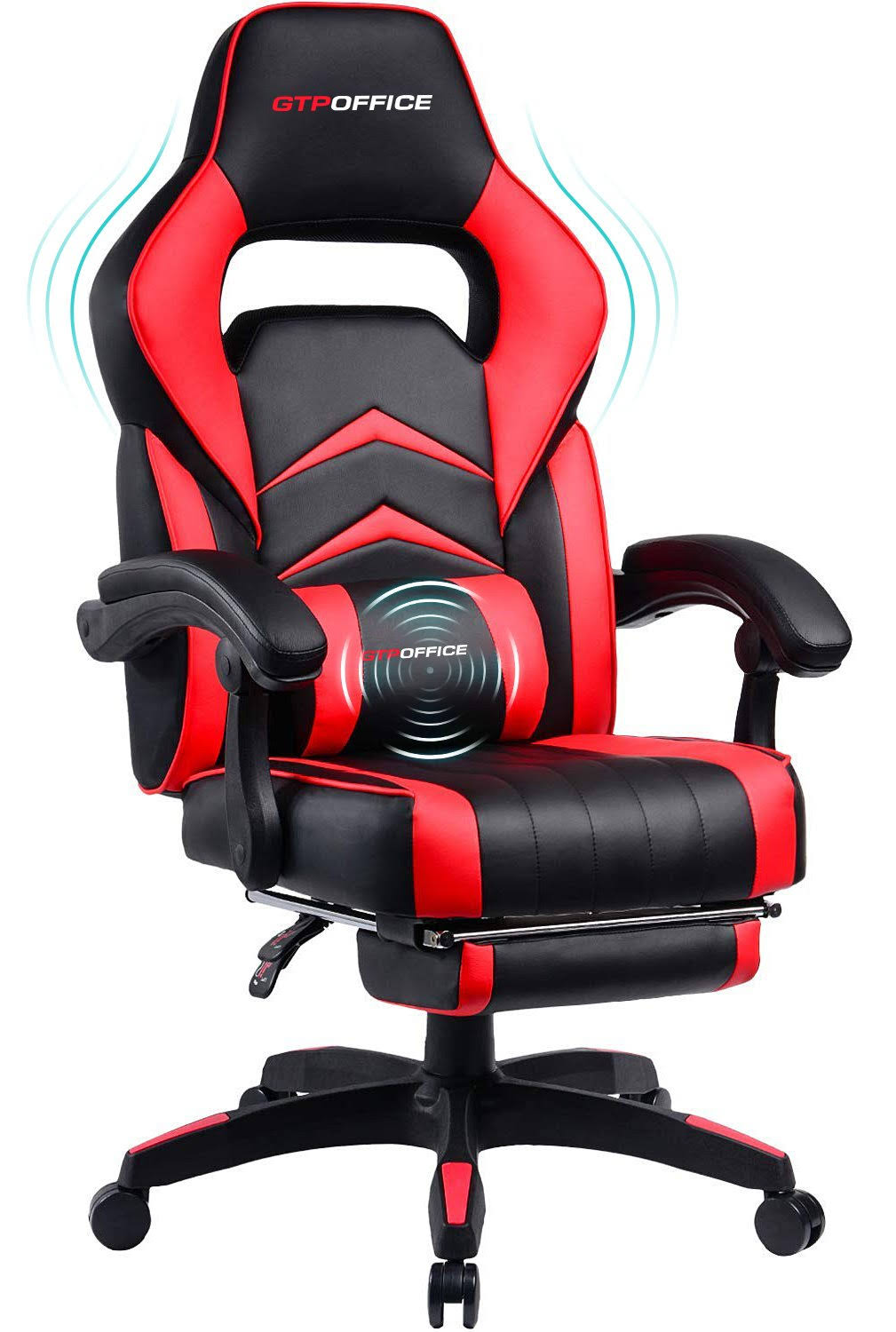 Red High Back Gaming Chair with Massage and Footrest G4459