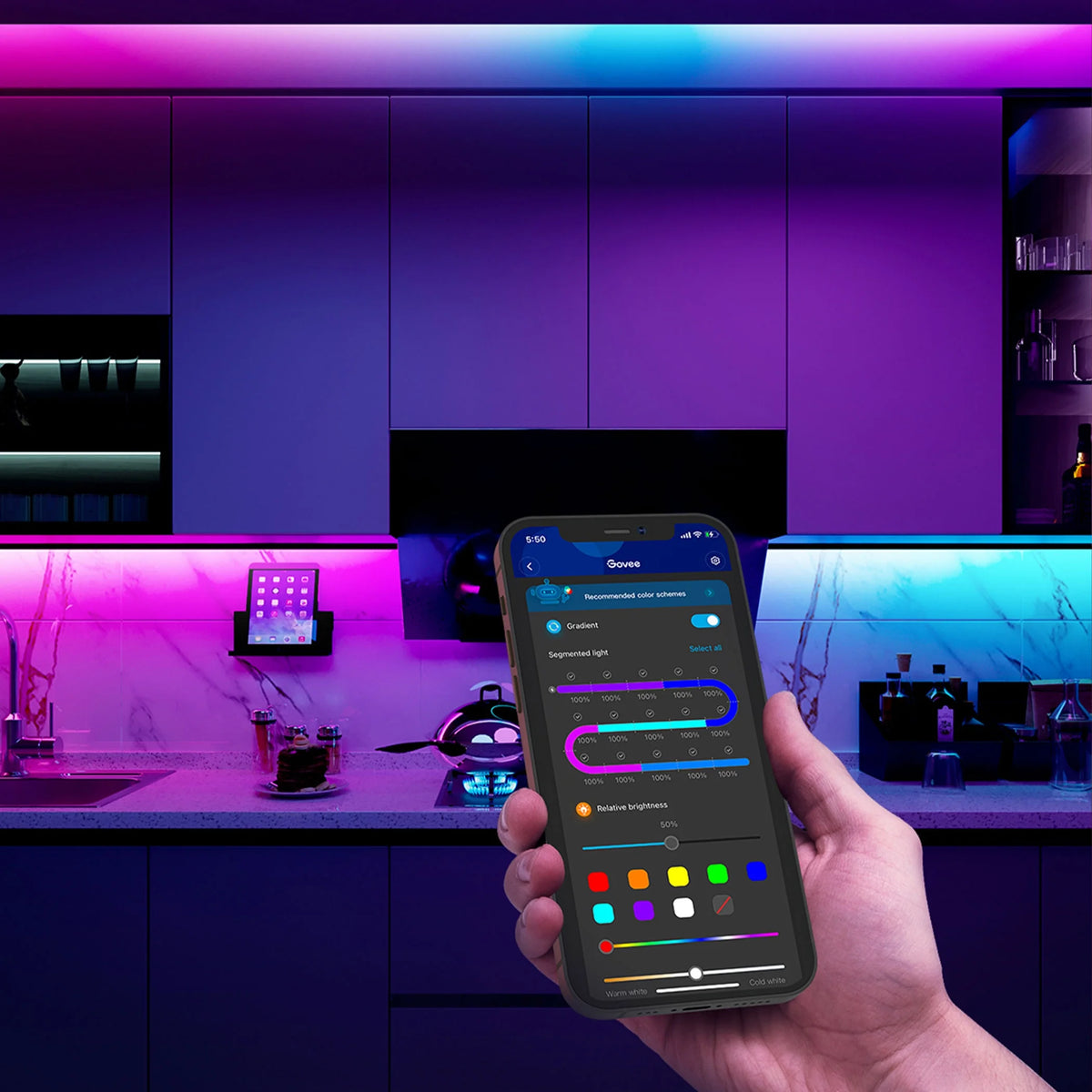 9.8ft Wi-Fi RGBIC LED Strip Light A44941