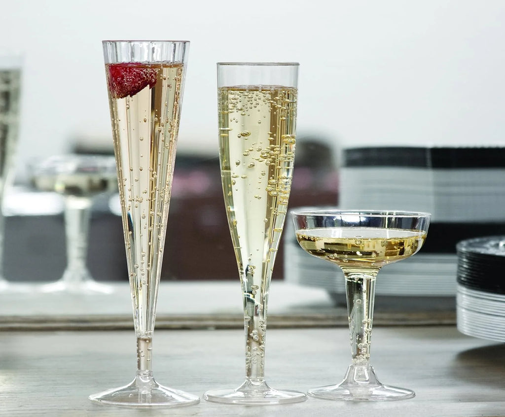 1 Piece Hard Plastic Champagne Flutes, 5 Oz, Clear F16847