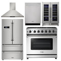 Natural Gas Range, Range Hood, Refrigerator, Dishwasher, Wine Cooler F48178