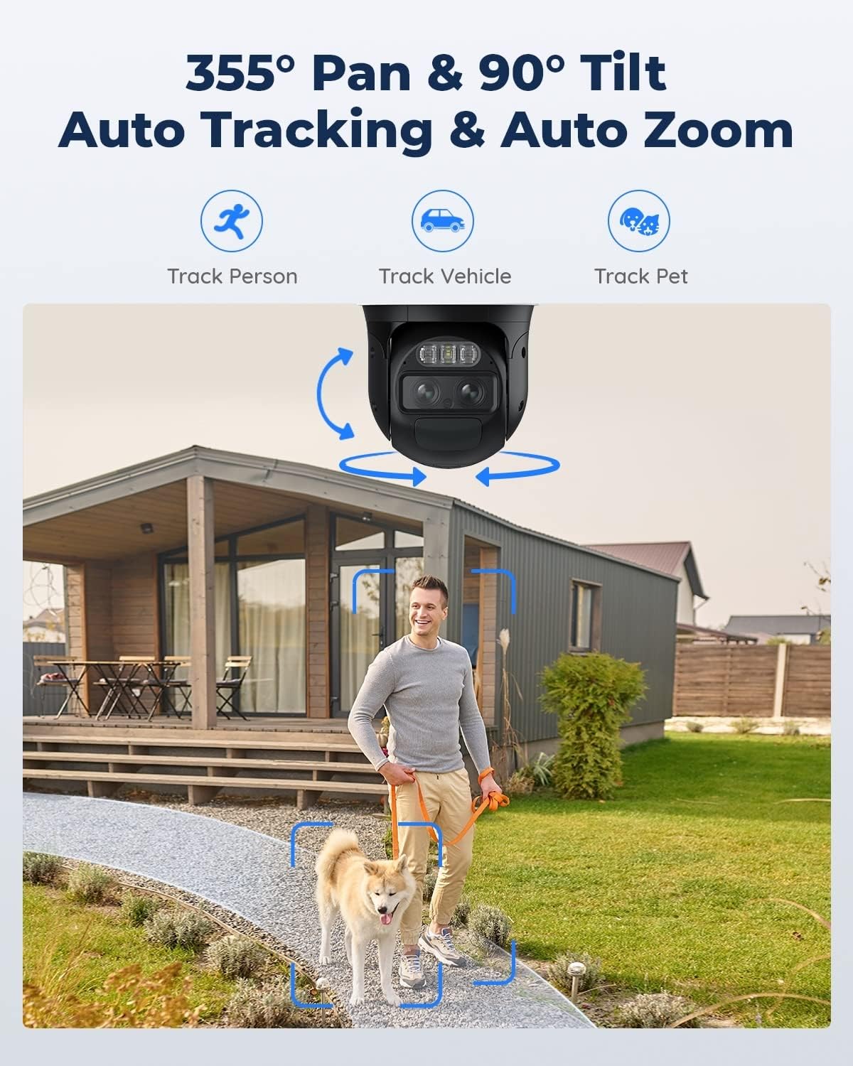 Solar Powered 2K Security Camera with Pan Tilt Auto Tracking E370499